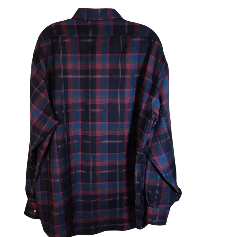 Sir Pendleton pure virgin wool button up shirt men’s XL plaid blue red•FLAW - Picture 2 of 12